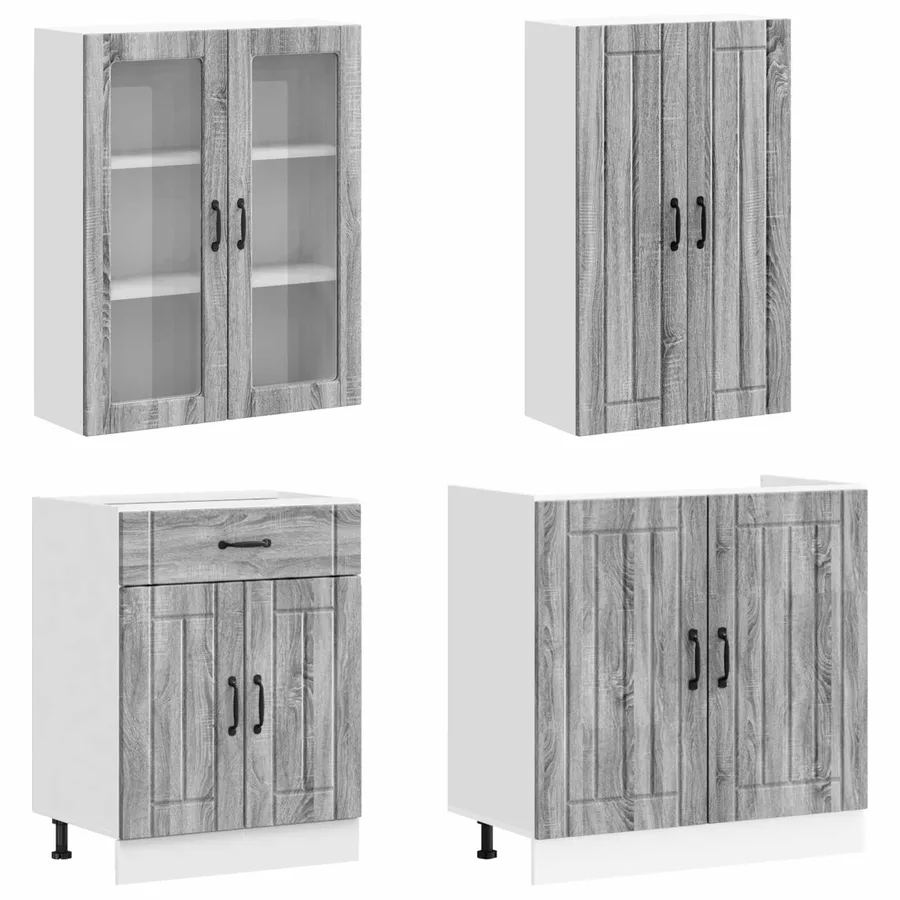 Unité de cuisine LUCCA 4 pcs Sonoma gris Bois d'ingénierie - 3