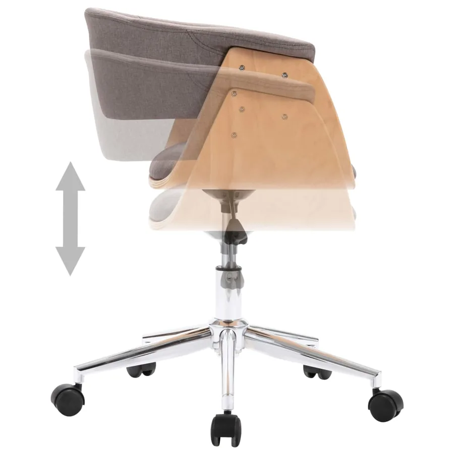 Chaises pivotantes à manger lot de 4 taupe tissu - 5