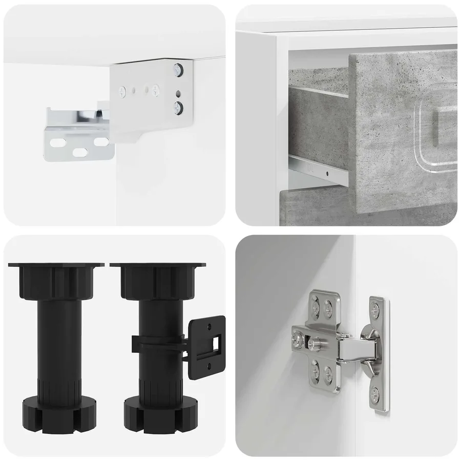 Unité de cuisine KALMAR 5 pcs Gris béton Bois d'ingénierie - 4