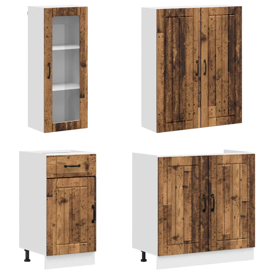 Unité de cuisine LUCCA 8 pcs Bois ancien Bois d'ingénierie - 3