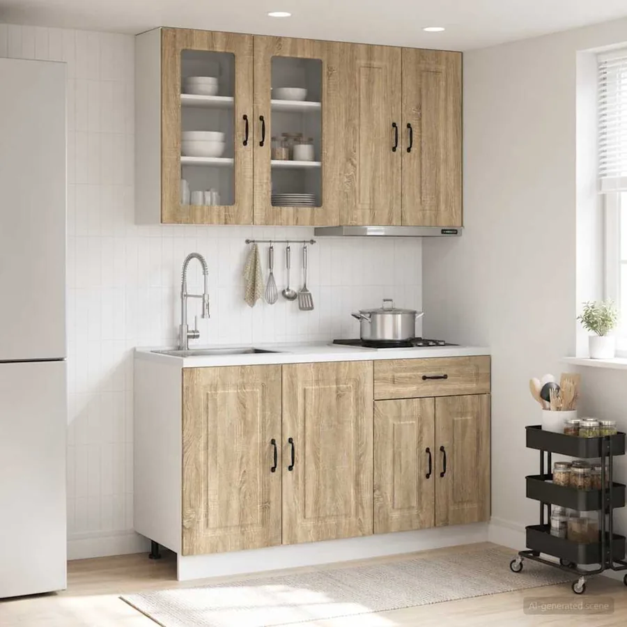 Unité de cuisine KALMAR 4 pcs Chêne Sonoma Bois d'ingénierie