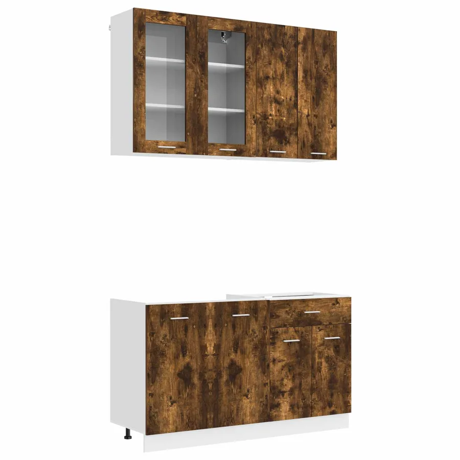 Unité de cuisine LYON 4 pcs Chêne fumé Bois d'ingénierie - 2