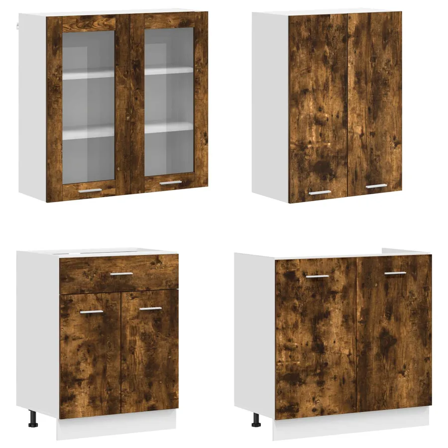 Unité de cuisine LYON 4 pcs Chêne fumé Bois d'ingénierie - 3