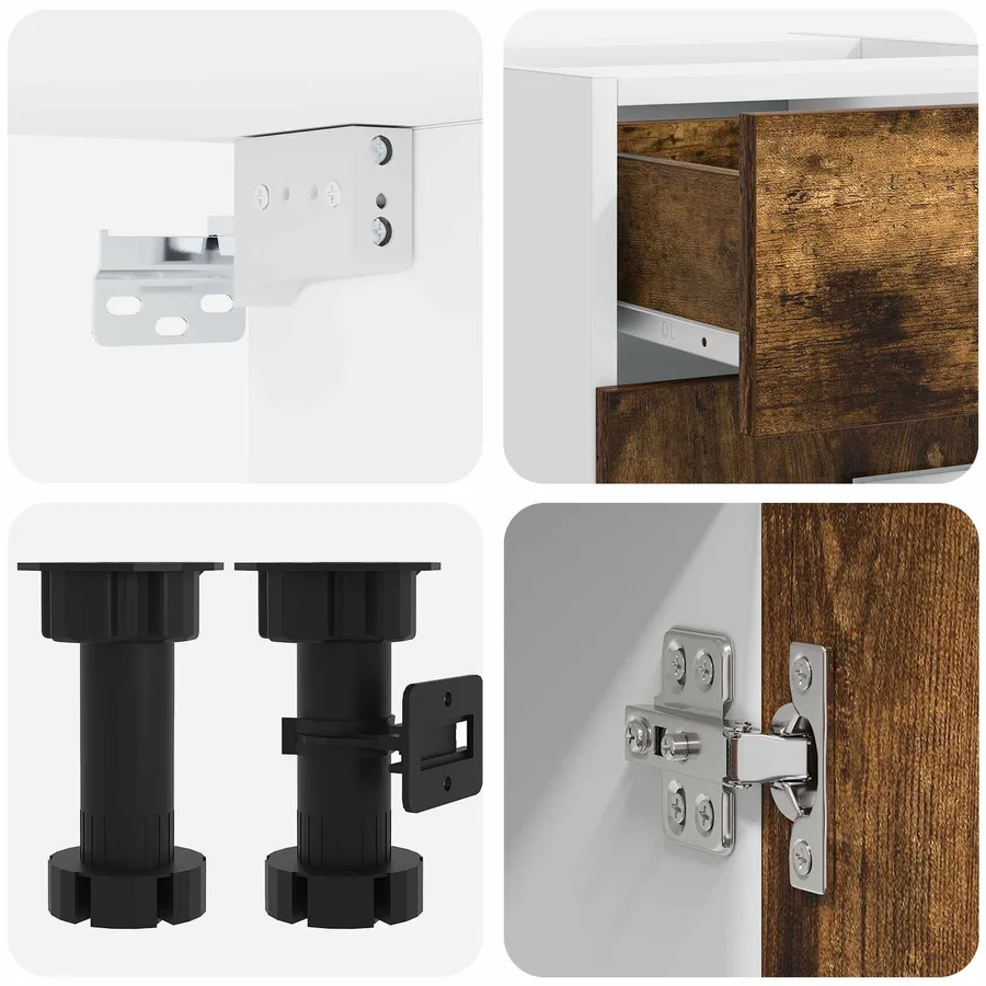 Unité de cuisine LYON 4 pcs Chêne fumé Bois d'ingénierie - 4