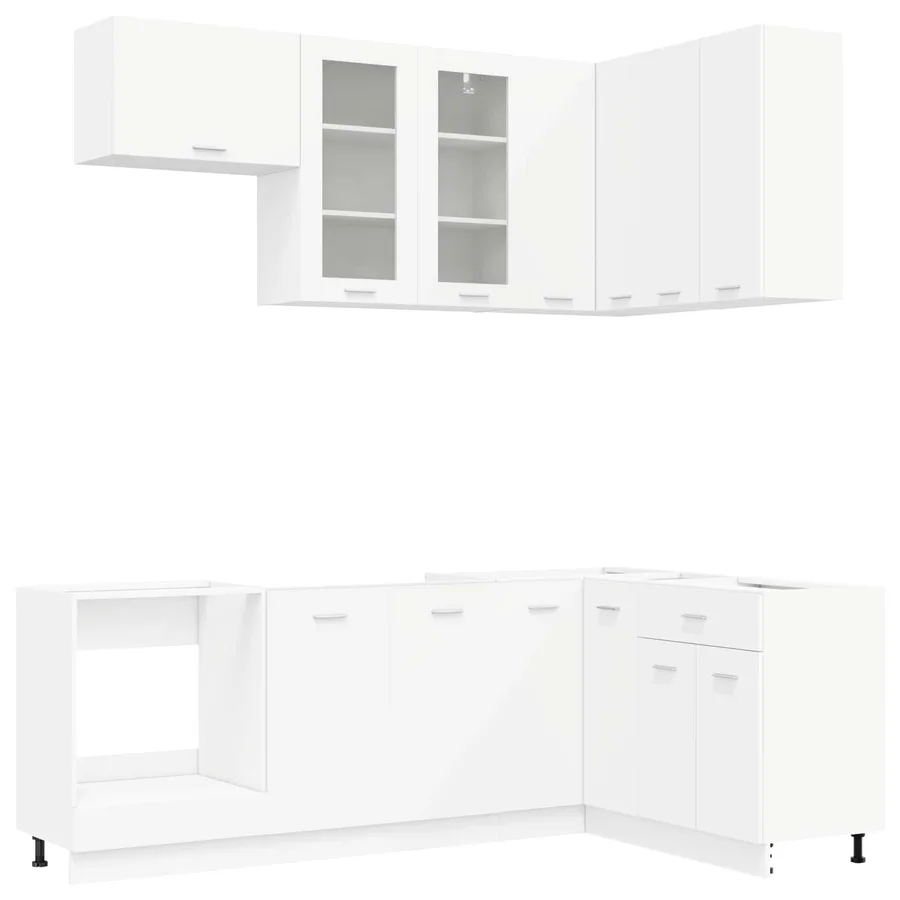 Unité de cuisine LYON 8 pcs Blanc Bois d'ingénierie - 2