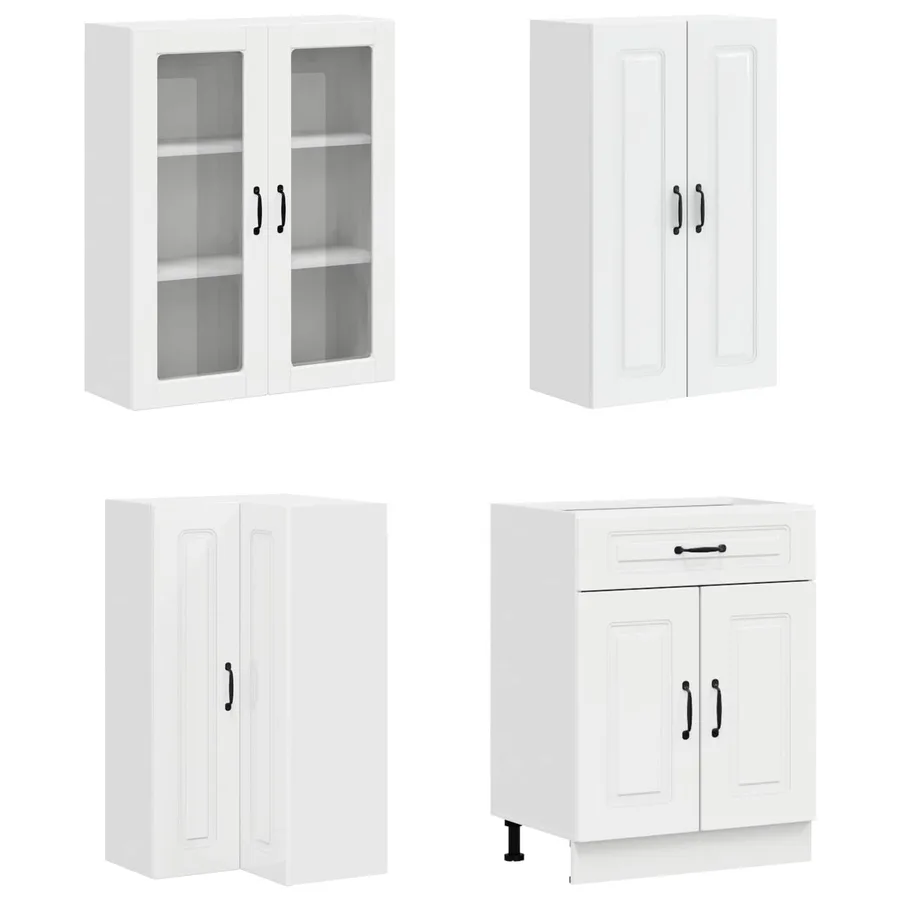 Unité de cuisine KALMAR 8 pcs Blanc brillant Bois d'ingénierie - 3