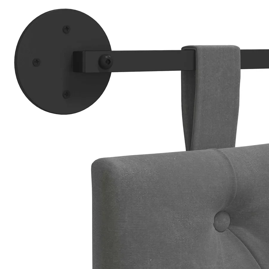 Tête de lit suspendue Avec lumière LED Gris foncé Velours - 9