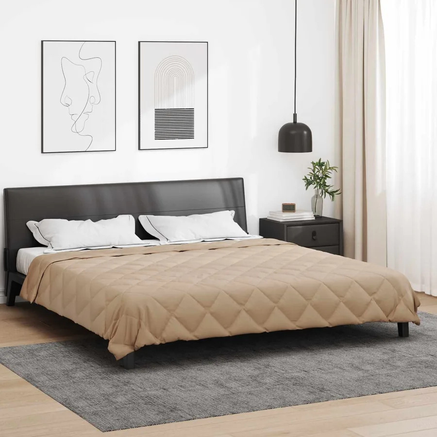 Duvet complet toute l'année Taupe 200 x 220 cm Microfibre