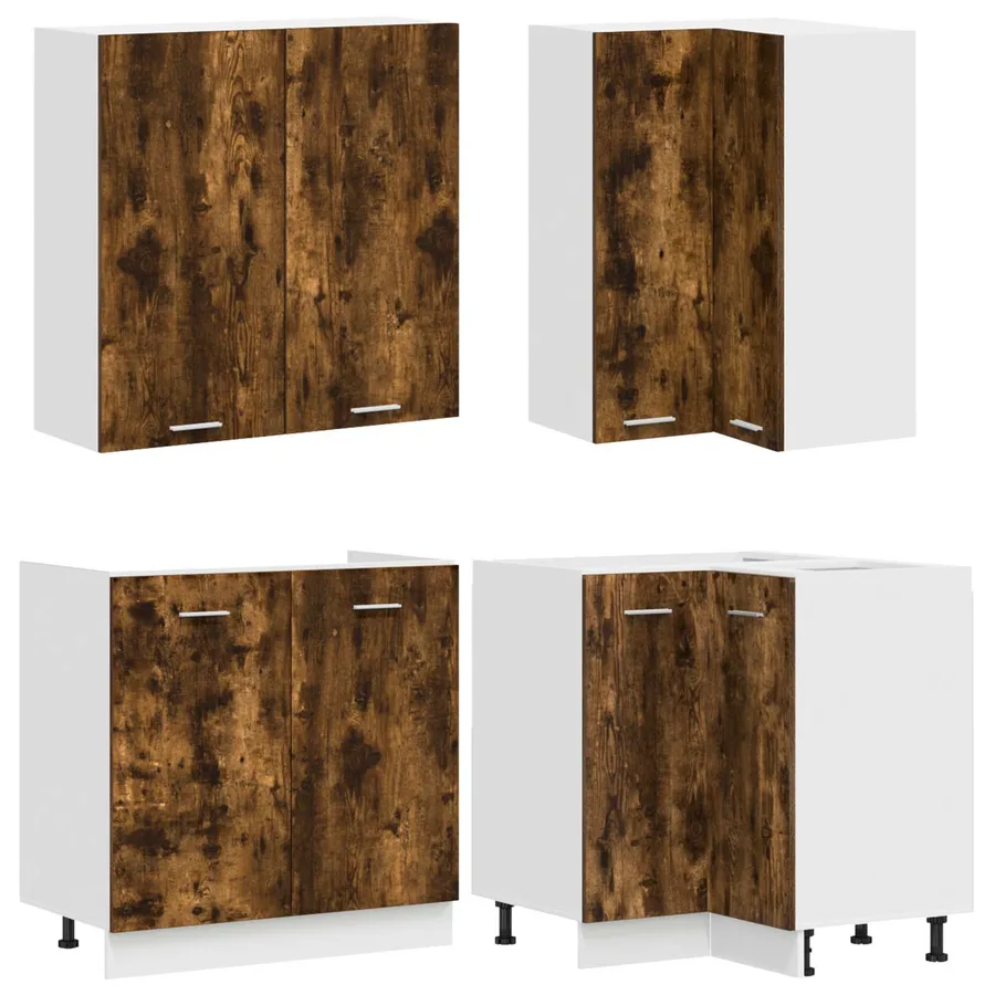 Unité de cuisine LYON 8 pcs Chêne fumé Bois d'ingénierie - 3