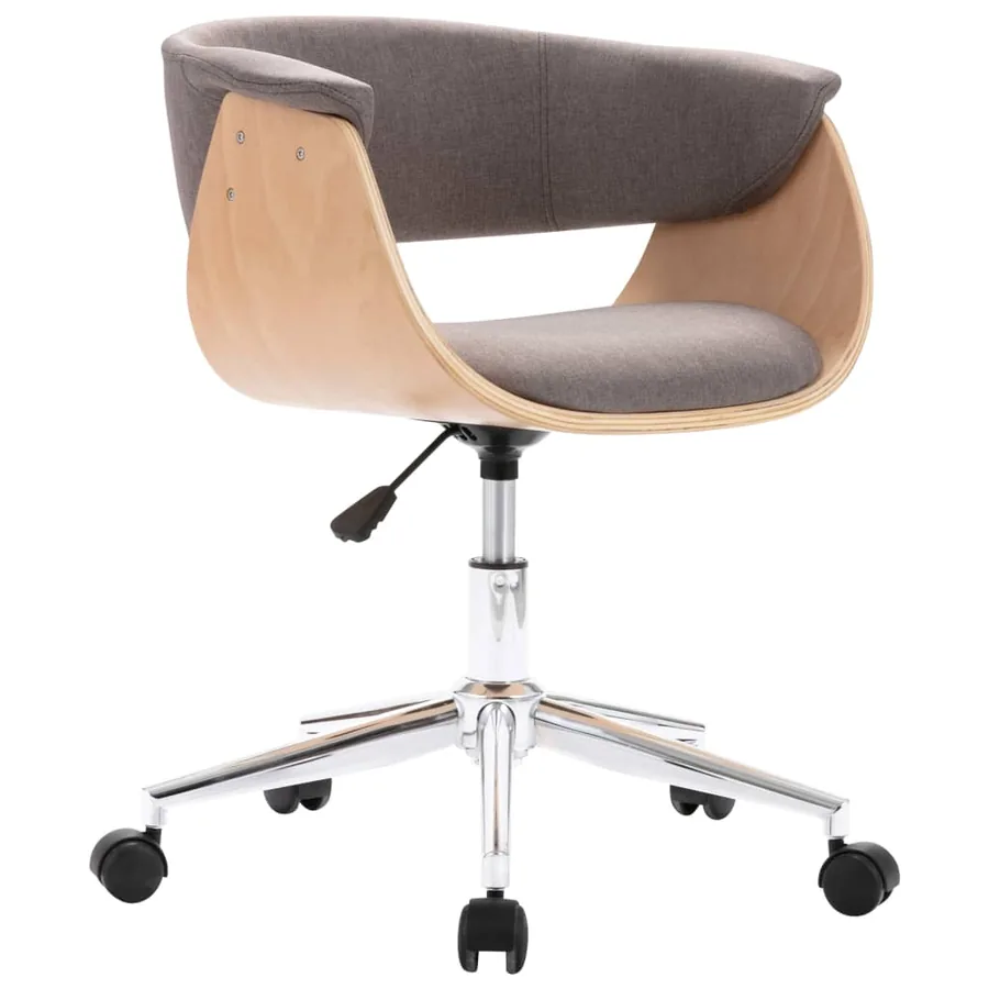 Chaise pivotante à manger Taupe Bois courbé et tissu - 2
