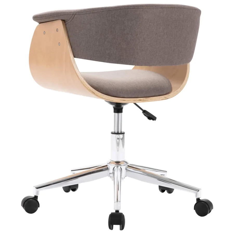 Chaise pivotante à manger Taupe Bois courbé et tissu - 4