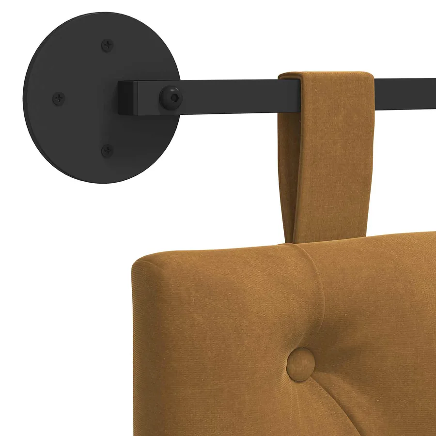 Tête de lit suspendue Avec lumière LED Marron Velours - 9