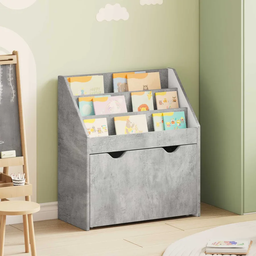 Bibliothèque pour enfants Gris béton 60 x 29,5 x 69 cm