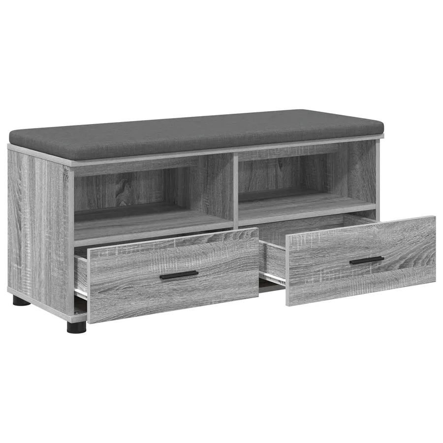Banc d'entrée avec coussin Gris Sonoma 100 x 38 x 46 cm - 5