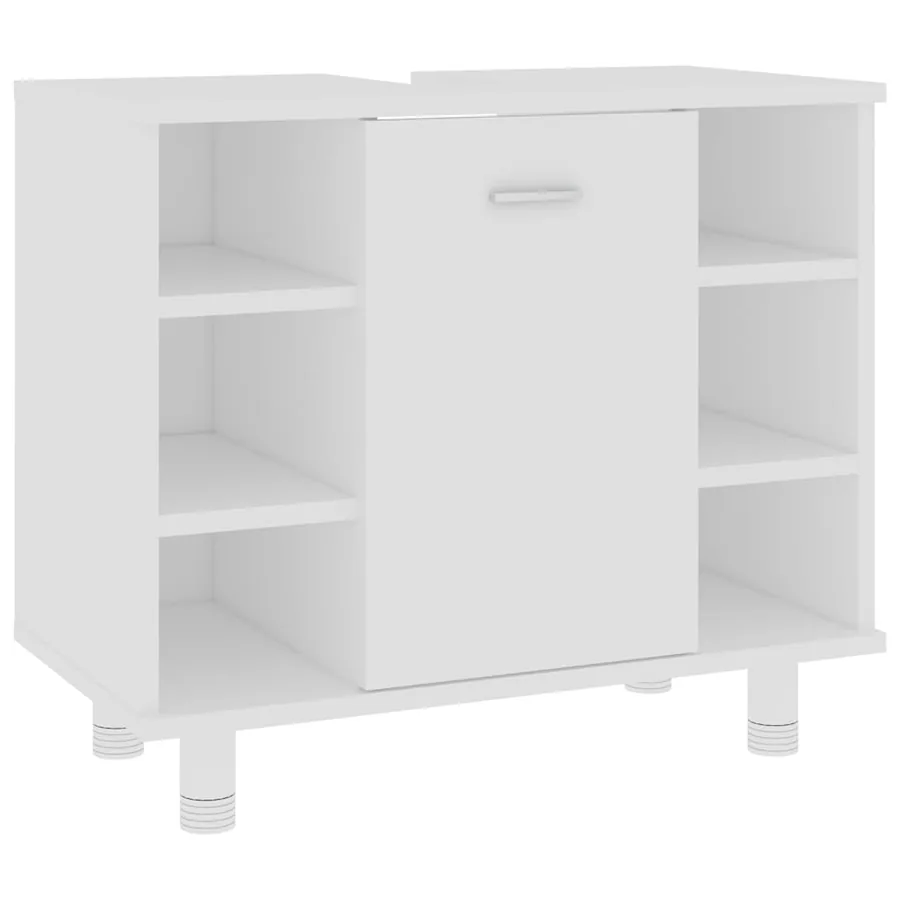 Ensemble de meubles de bain 3 pcs Blanc Bois d'ingénierie - 12