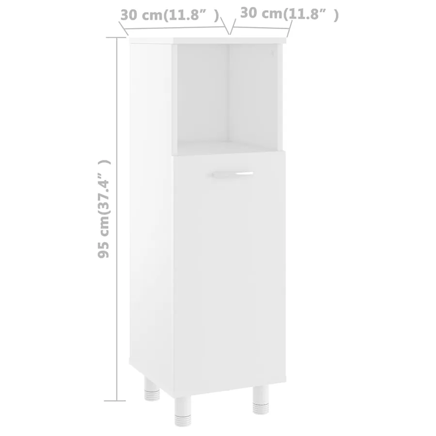 Ensemble de meubles de bain 3 pcs Blanc Bois d'ingénierie - 18