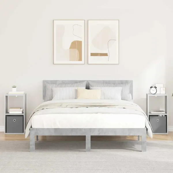 Table de chevet 2 pcs Gris béton 30,5 x 27 x 59,5 cm