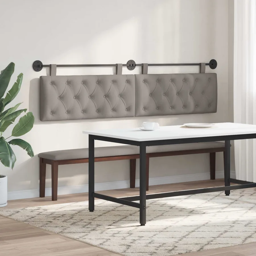 Tête de lit suspendue Taupe Tissu - 4