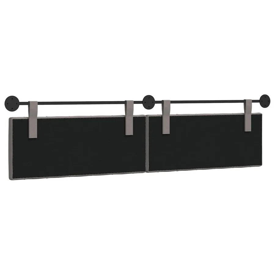 Tête de lit suspendue Taupe Tissu - 7