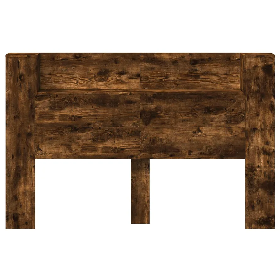 Cabinet de Tête de Lit avec LED Chêne Fumé Bois d'ingénierie - 5
