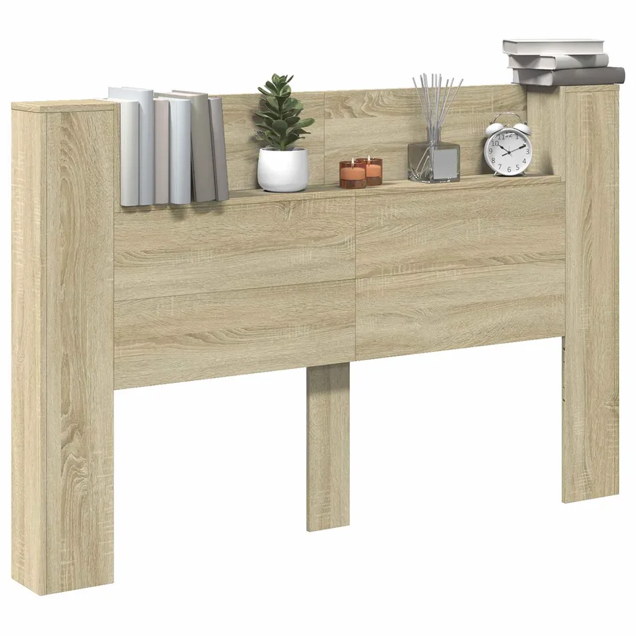 Cabinet de Tête de Lit avec LED Sonoma 160 x 16,5 x 103,5 cm - 3