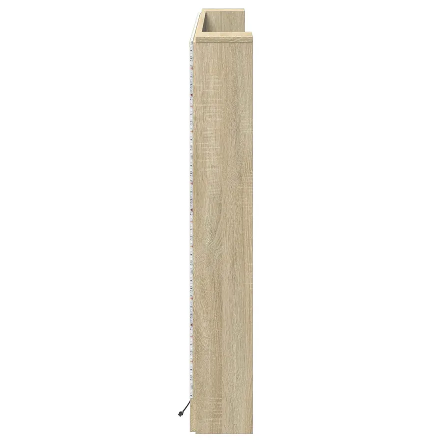 Cabinet de Tête de Lit avec LED Sonoma 160 x 16,5 x 103,5 cm - 6