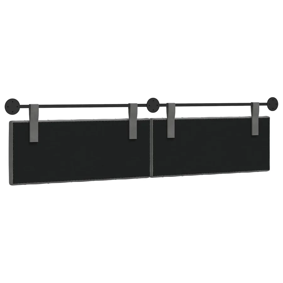 Tête de lit suspendue Avec lumière LED Gris foncé Velours - 7
