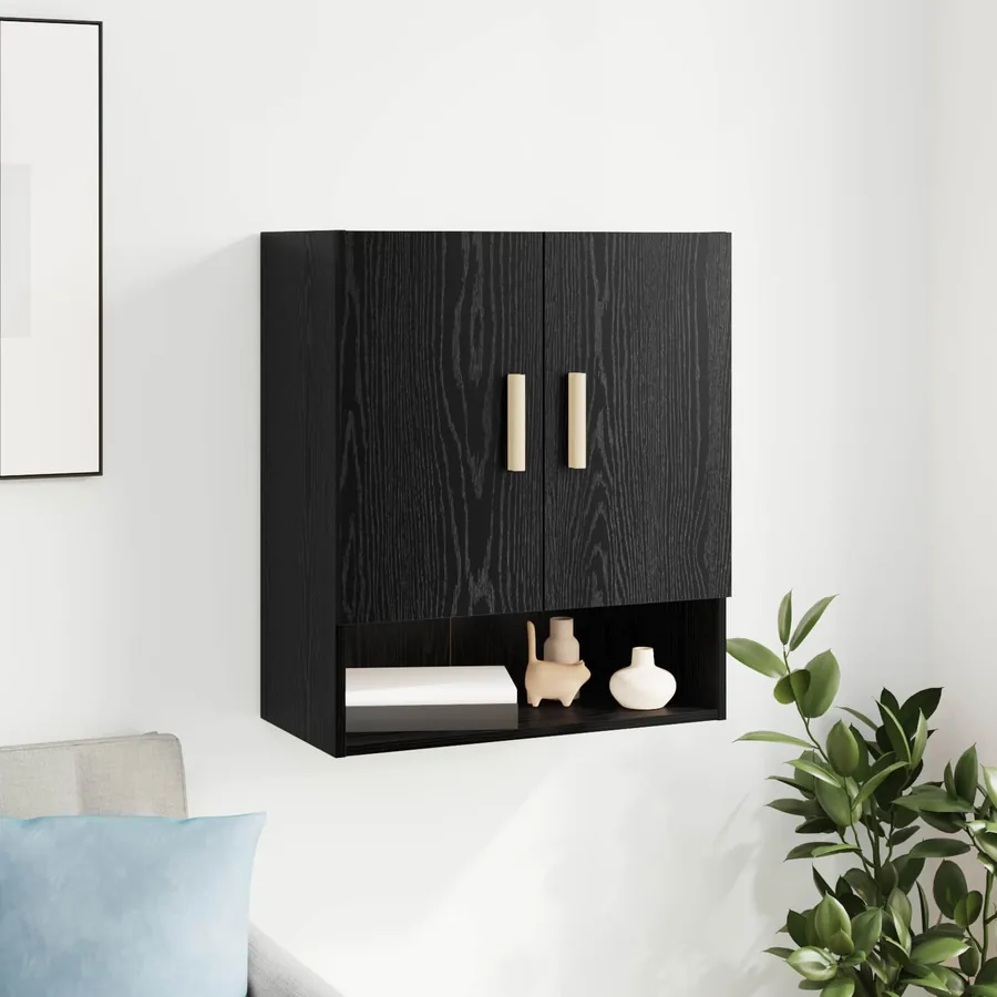 Meuble mural Chêne noir 60 x 31 x 70 cm Bois d'ingénierie