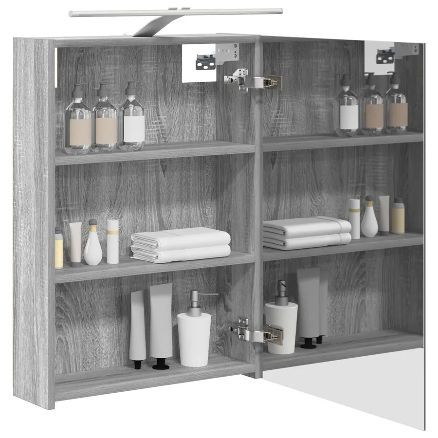 Armoire Miroir de Salle de Bain Gris Sonoma 50 x 14,5 x 70 cm - 3