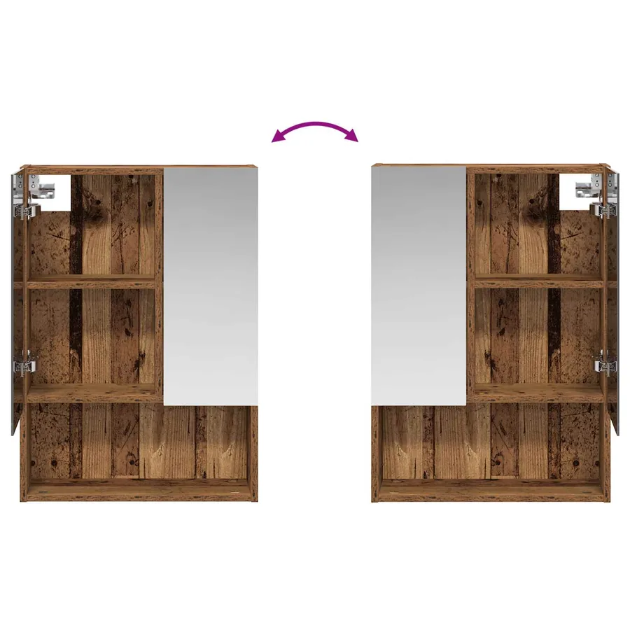 Armoire Miroir de Salle de Bain Bois ancien 50 x 14,5 x 70 cm - 10