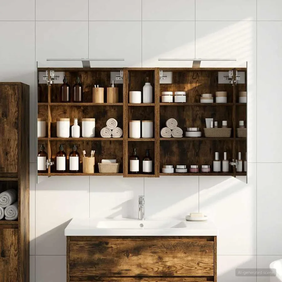 Ensemble de Meubles de Salle de Bain 3 pcs 120 x 14,5 x 70 cm - 4