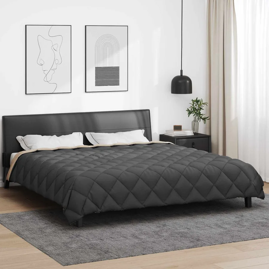 Duvet d'hiver Anthracite et Taupe 200 x 200 cm Microfibre