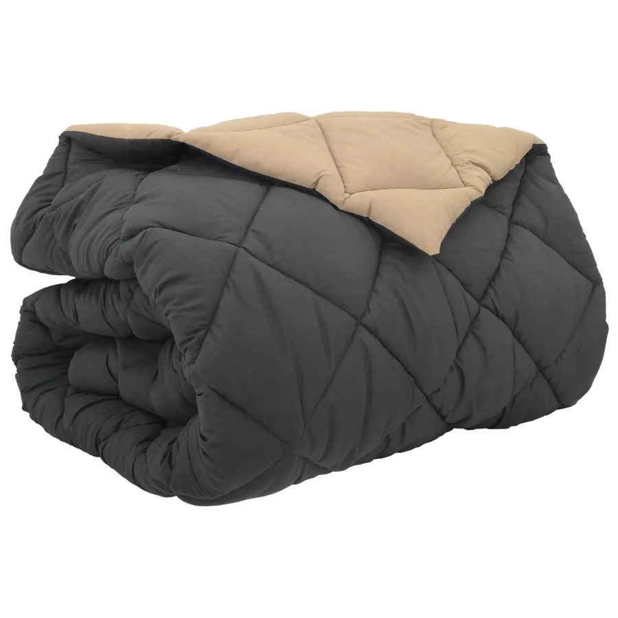 Duvet d'hiver Anthracite et Taupe 200 x 200 cm Microfibre - 2