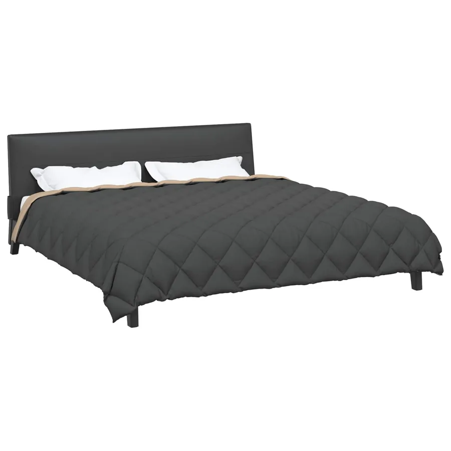 Duvet d'hiver Anthracite et Taupe 200 x 200 cm Microfibre - 3