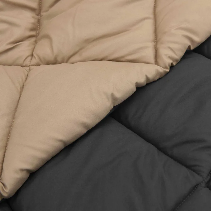 Duvet d'hiver Anthracite et Taupe 200 x 200 cm Microfibre - 9