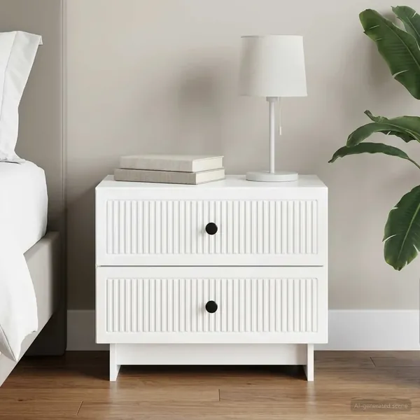 Cabinet de chevet Blanc brillant 62 x 34,5 x 47,5 cm