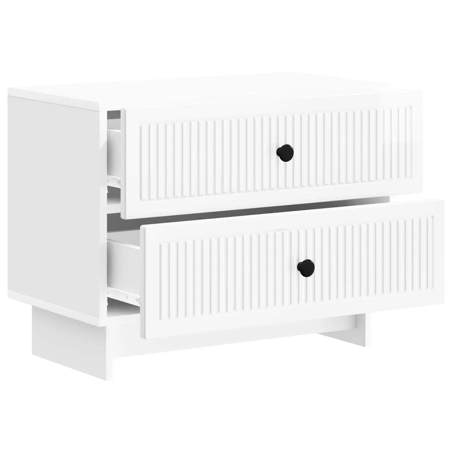 Cabinet de chevet Blanc brillant 62 x 34,5 x 47,5 cm - 4