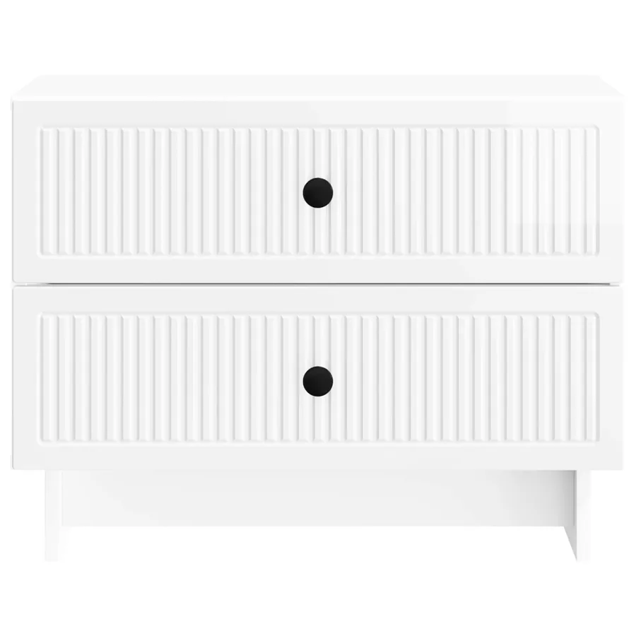 Cabinet de chevet Blanc brillant 62 x 34,5 x 47,5 cm - 5