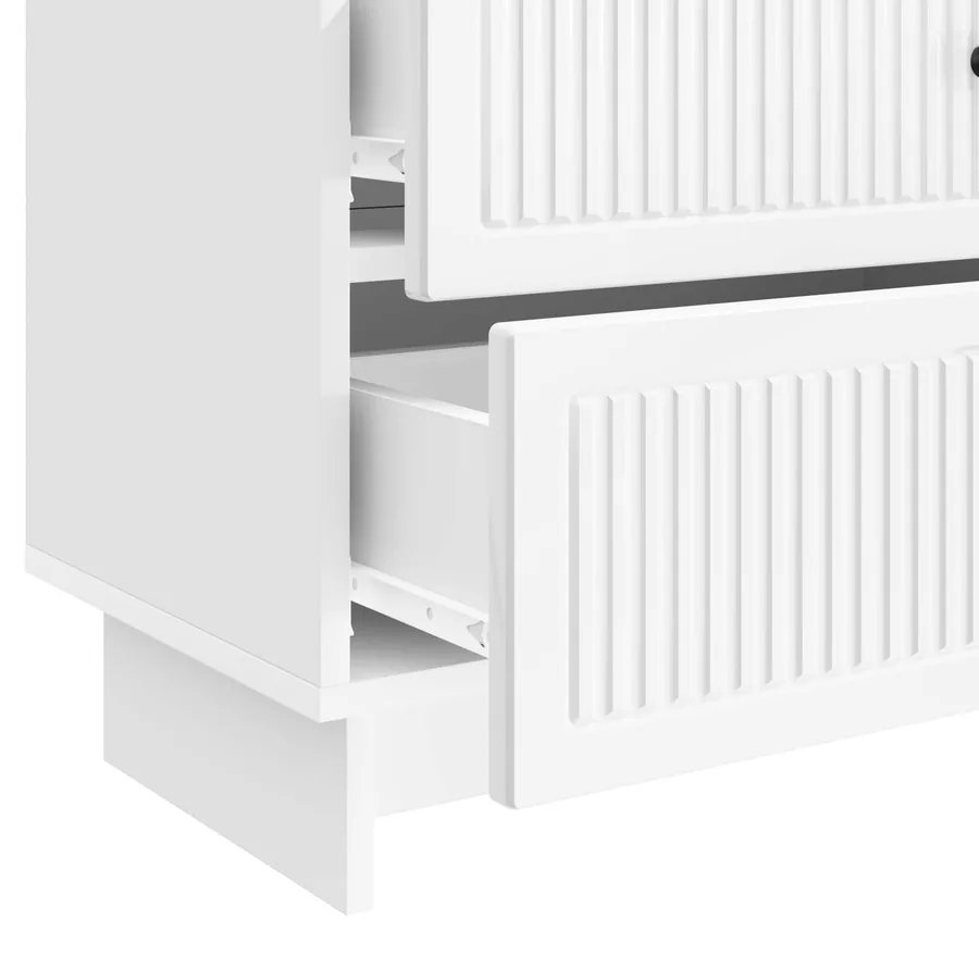 Cabinet de chevet Blanc brillant 62 x 34,5 x 47,5 cm - 9