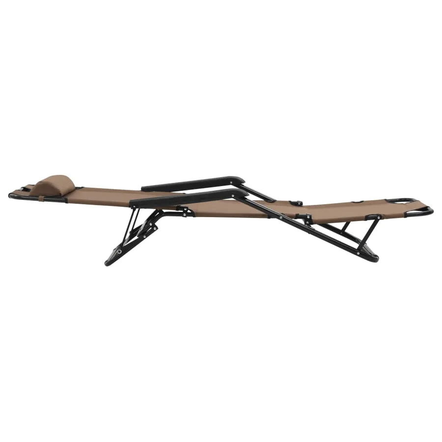 Chaises longues pliables 2 pcs avec repose-pied Acier Noir - 30