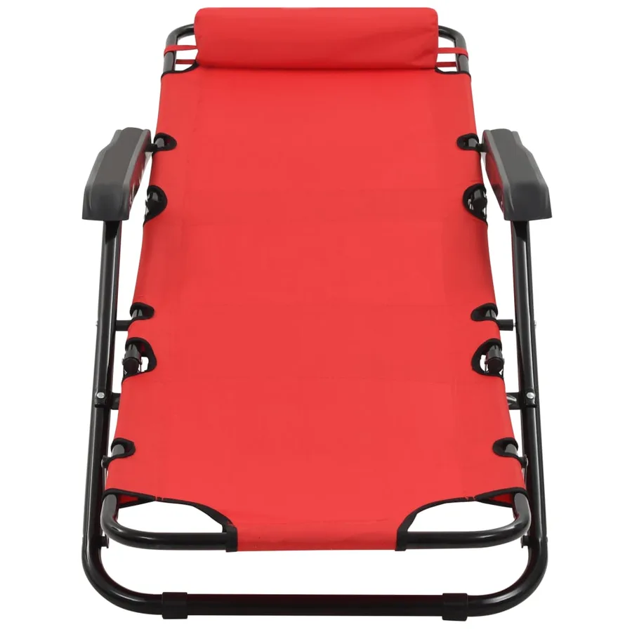 Chaises longues pliables 2 pcs avec repose-pied Acier Noir - 41