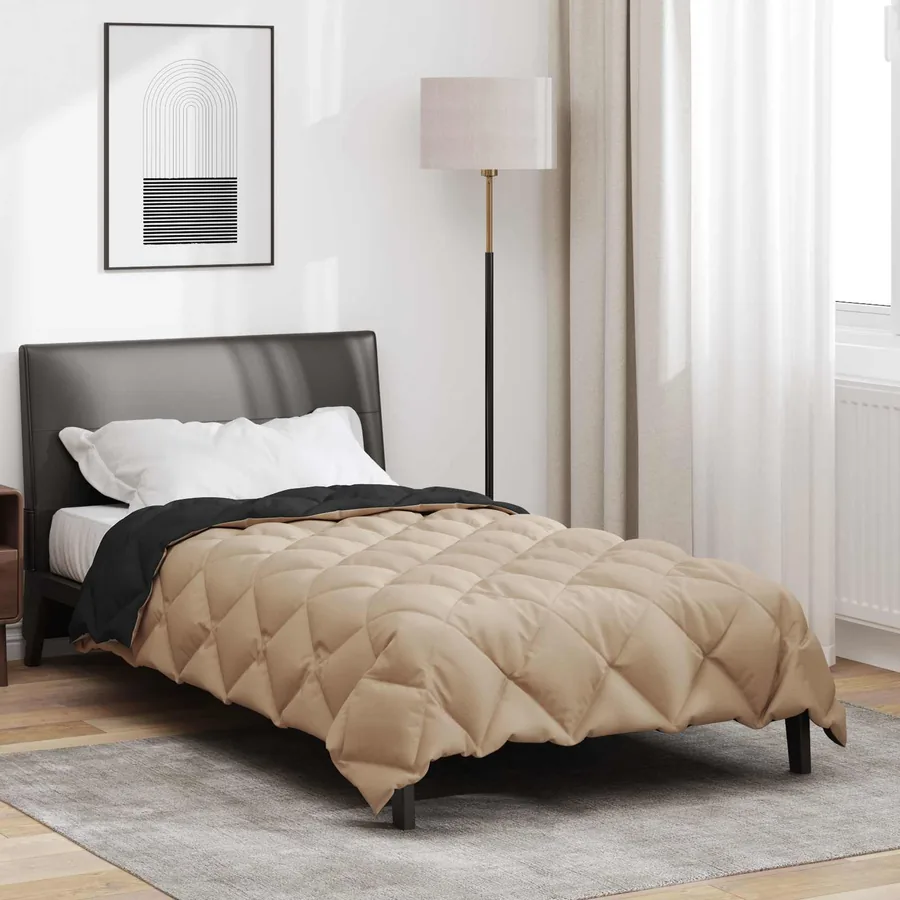 Duvet d'hiver Noir et Taupe 140 x 200 cm Microfibre - 4