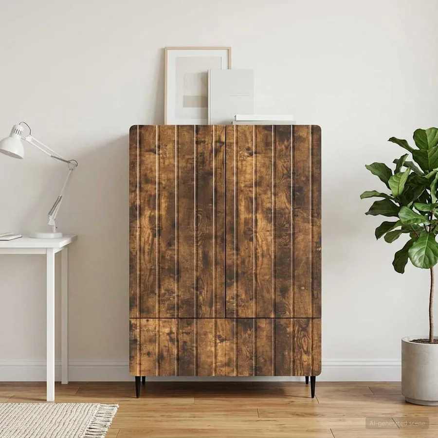 Buffet Chêne fumé 66 x 34,5 x 97 cm Bois d'ingénierie