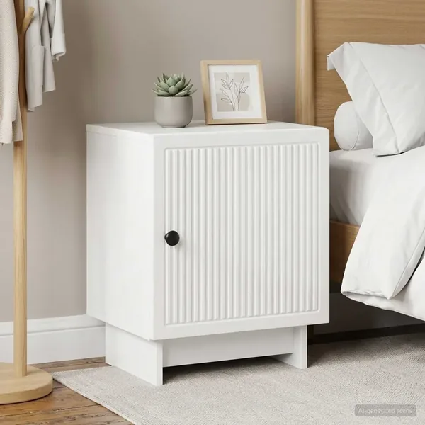 Cabinet de chevet 2 pcs Blanc brillant 43 x 34,5 x 50 cm
