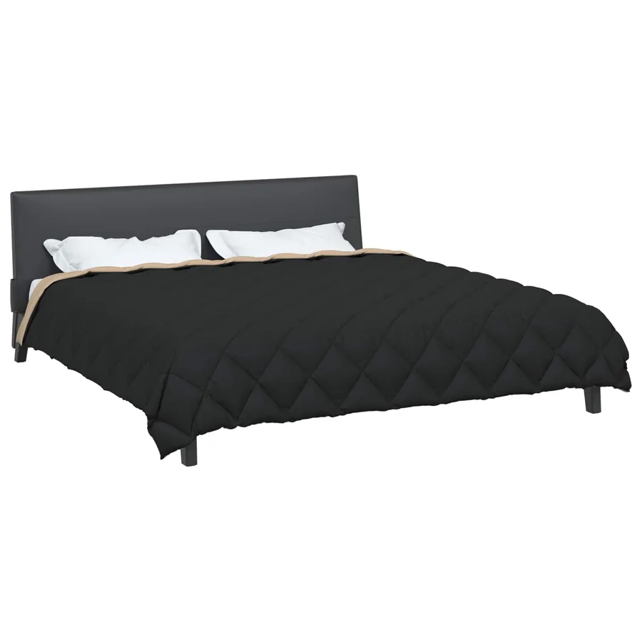 Duvet d'hiver Noir et Taupe 200 x 220 cm Microfibre - 3