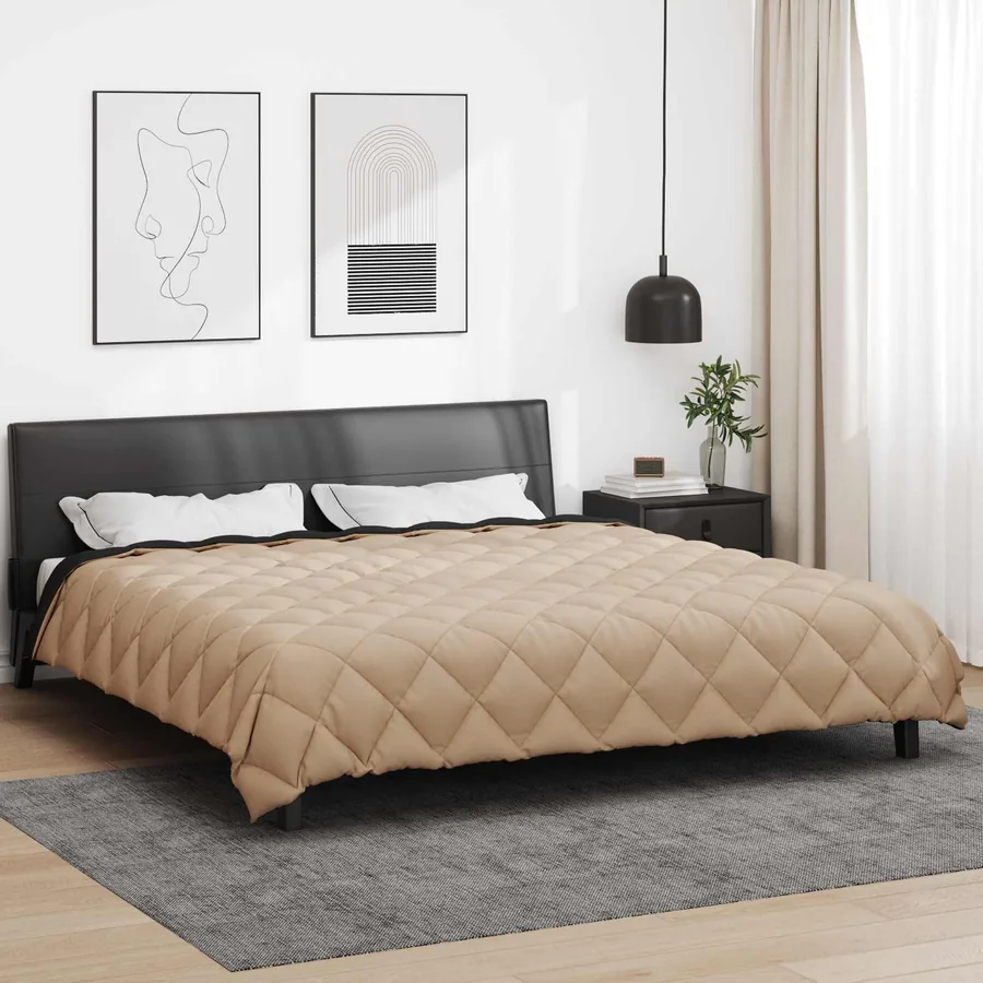 Duvet d'hiver Noir et Taupe 200 x 220 cm Microfibre - 4