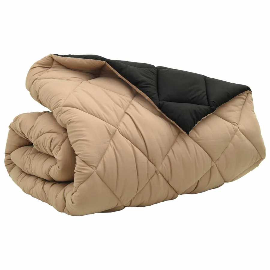 Duvet d'hiver Noir et Taupe 200 x 220 cm Microfibre - 5