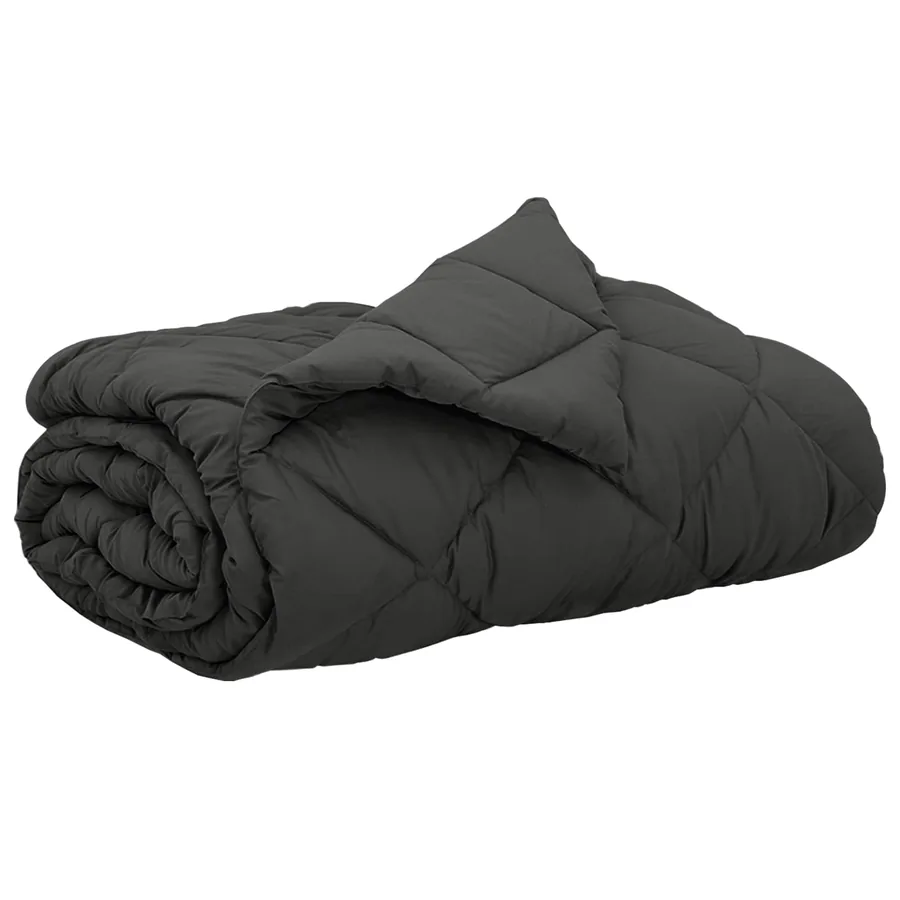 Duvet d'été simple Anthracite 220 x 240 cm Microfibre - 2