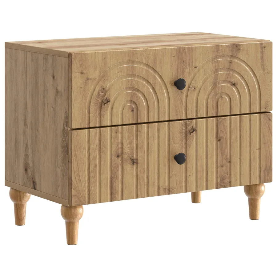 Cabinet de chevet Chêne artisanal 62 x 34,5 x 48 cm - 2