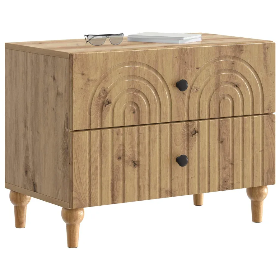 Cabinet de chevet Chêne artisanal 62 x 34,5 x 48 cm - 3